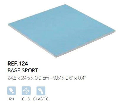 Плитка База стільники 24.5x24.5х0.9 см (блакитна) антисліп SISTEMA SPORT — плитка та спецелемент Exagres для басейну