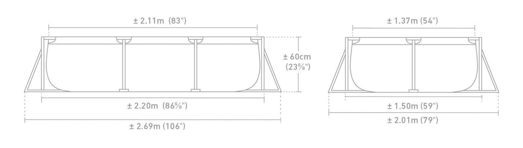 Каркасний басейн Intex Rectangular Frame 2,20 м × 1,50 м × 60 см