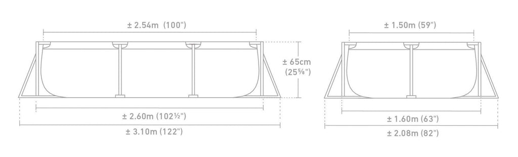 Каркасний басейн Intex Rectangular Frame 2,60 м × 1,60 м × 65 см