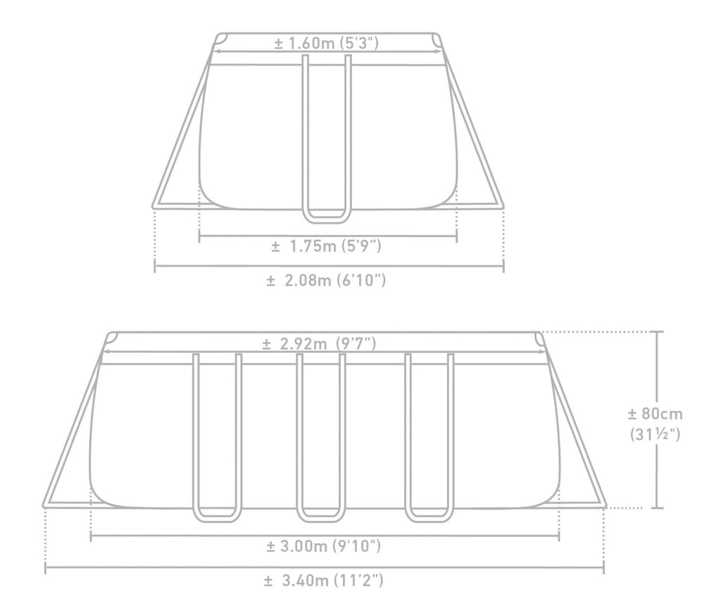 Каркасний басейн Intex Prism Frame Rectangular 3,00 м × 1,75 м × 80 см