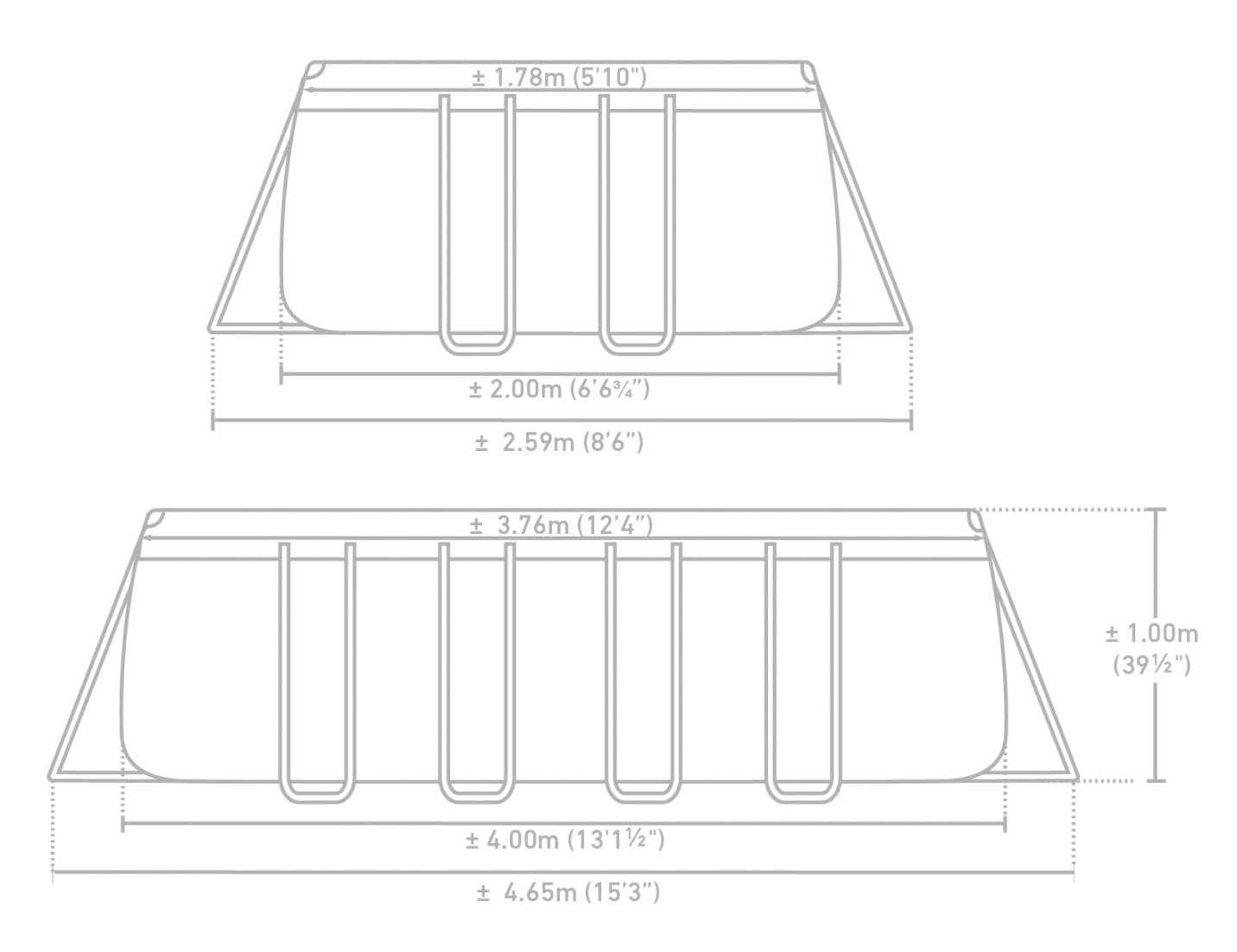 Каркасний басейн Intex Prism Frame Rectangular 4,00 м × 2,00 м × 1,00 м