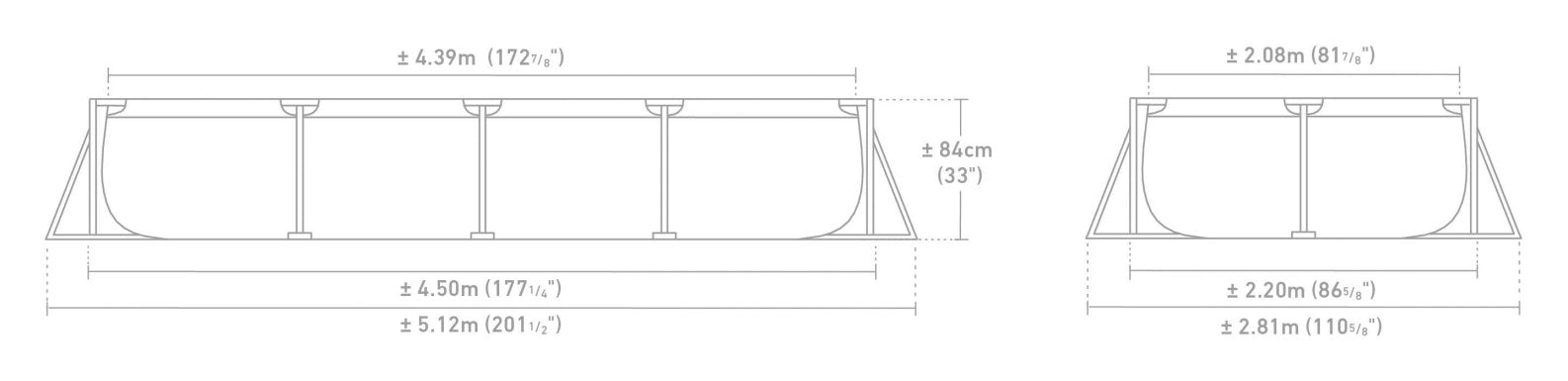 Каркасний басейн Intex Rectangular Frame 4,50 м × 2,20 м × 84 см