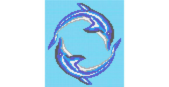 Скляна мозаїка DELFINES CIRCULO для басейну — 2.5 х 2.5 см, 190х215 см