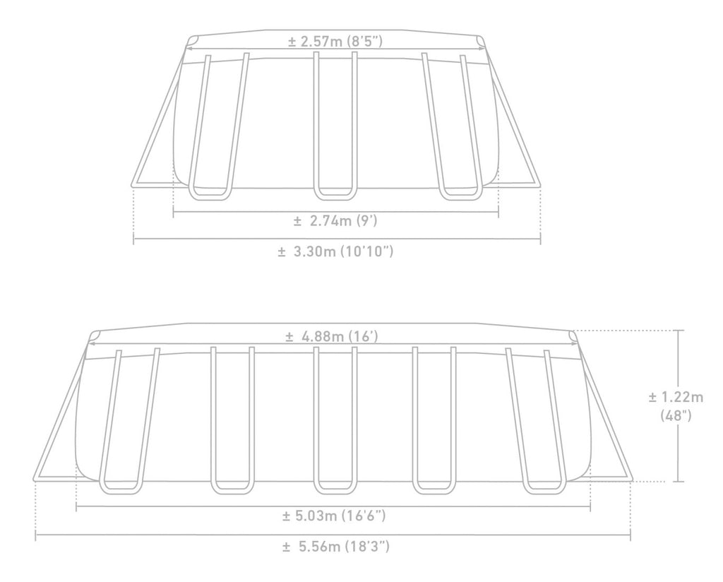 Каркасний басейн Intex Prism Frame Oval 5,03 м × 2,74 м × 1,22 м