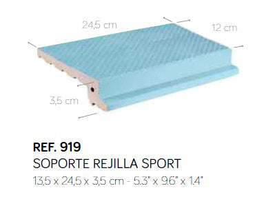 Підтримка решітки 13.5х24.5х3.5см (блакитний) SISTEMA SPORT — плитка та спецелемент Exagres для басейну