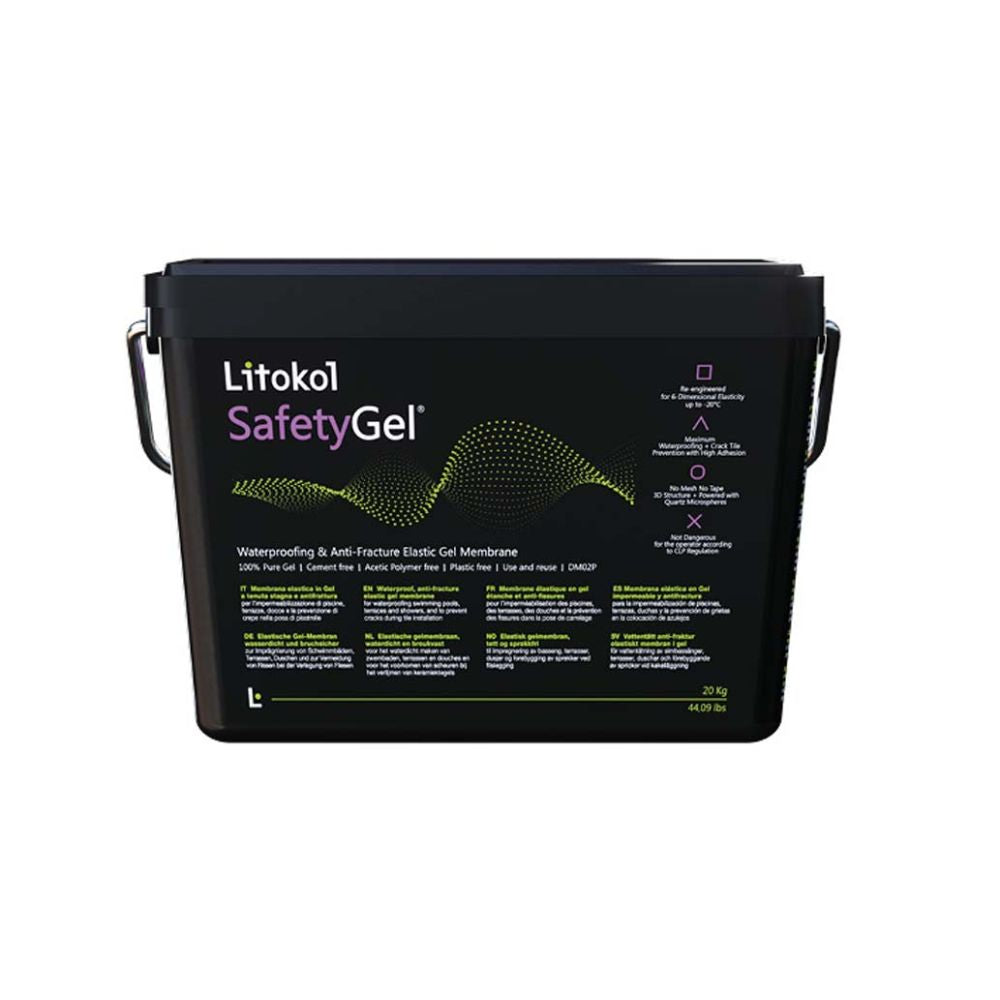 Еластомерна гелева мембрана Litokol SafetyGel® відро 1 кг — Litokol для басейнів, плитки та мозаїки