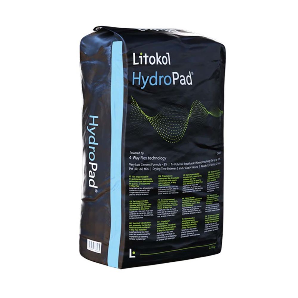 Триполімерний водонепроникний гель Litokol HydroPad® мішок 15 кг — Litokol для басейнів, плитки та мозаїки