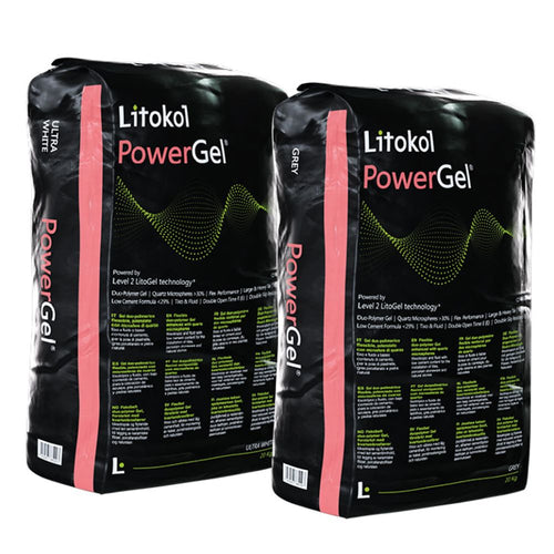 Гнучкий двополімерний гелеподібний клей Litokol PowerGel® мішок 20 кг Ультра білий — Litokol для басейнів, плитки та мозаїки
