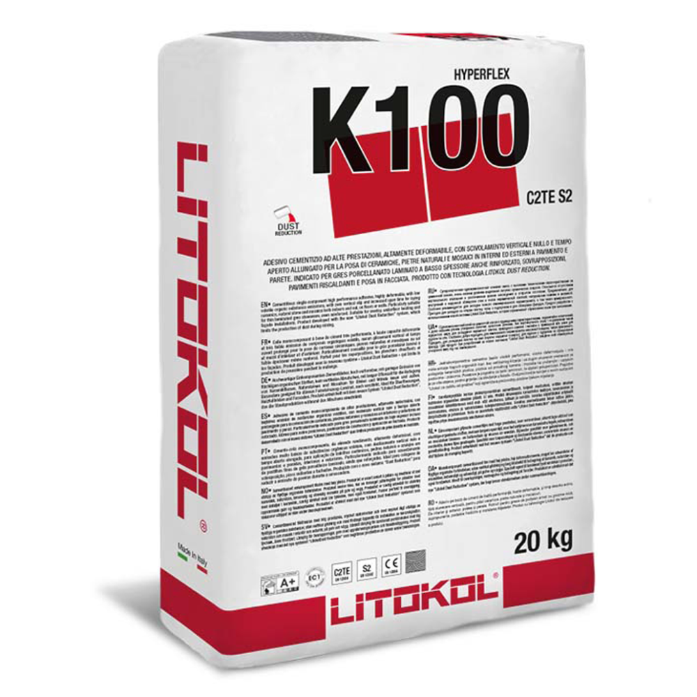 Клей з високою деформацією Litokol Hyperflex K100 Grigio мішок 20 кг Сірий — Litokol для басейнів, плитки та мозаїки