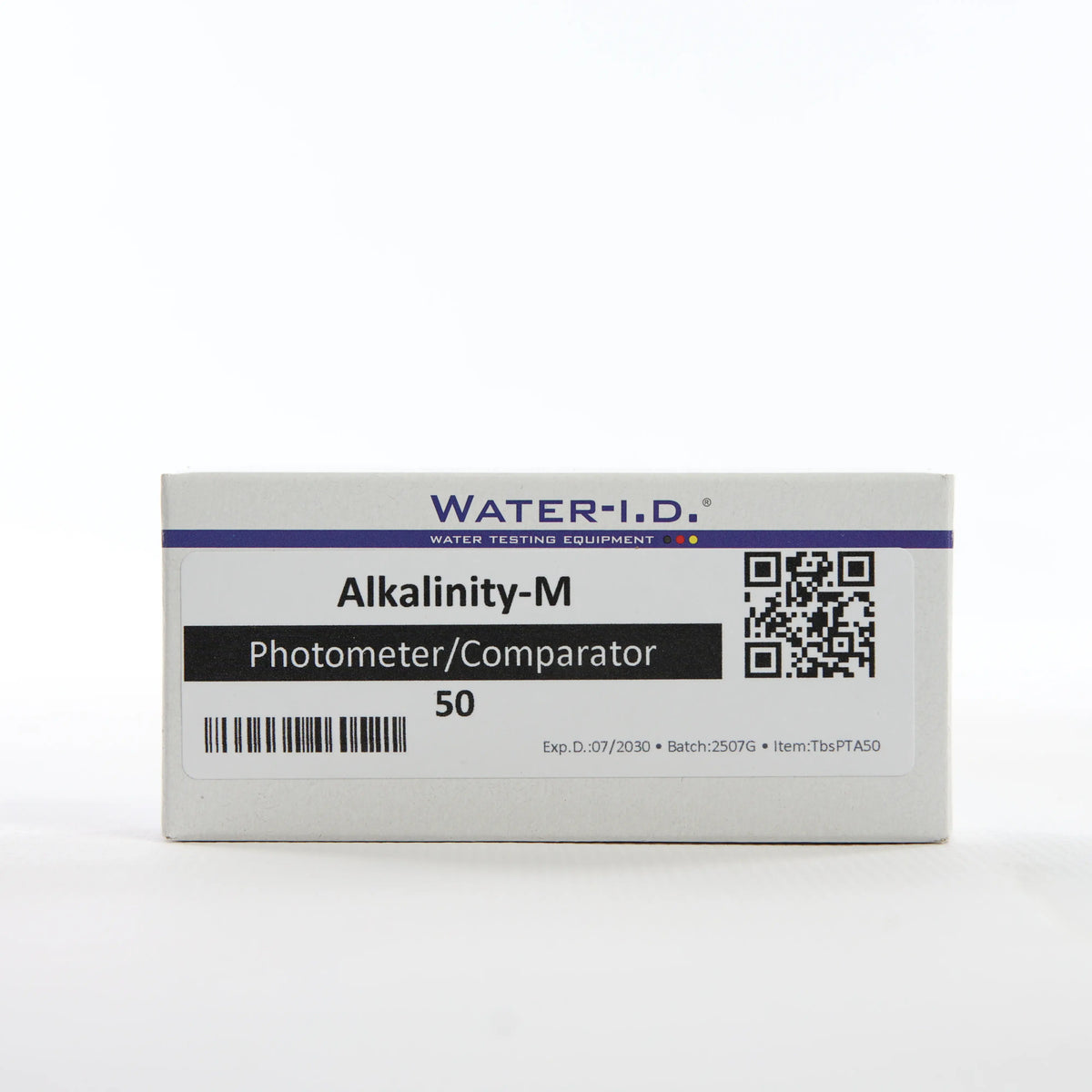 Alkalinity-M — 50 таб — упаковку реагенту показано спереду, етикетку добре видно