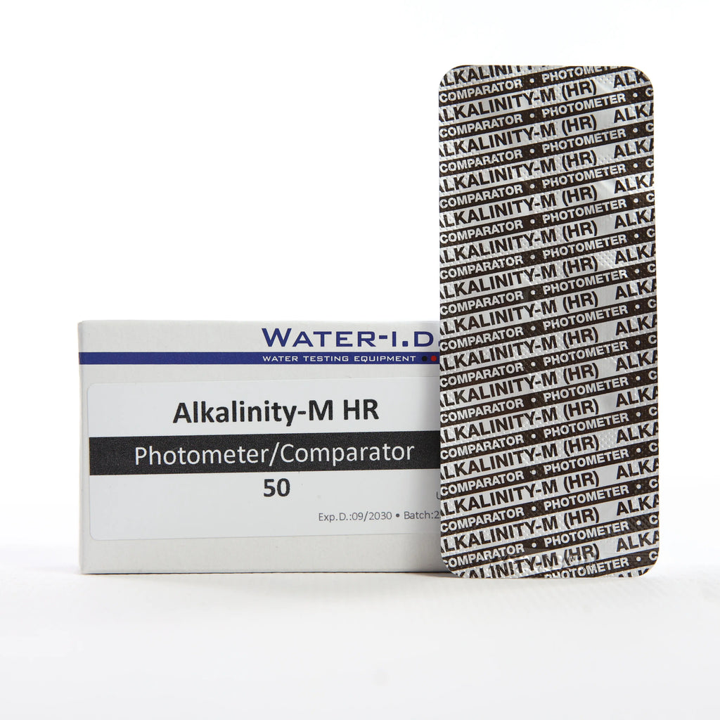 Alkalinity-M HR — 50 таб — упаковку показано разом із блістером таблеток у фронтальному ракурсі
