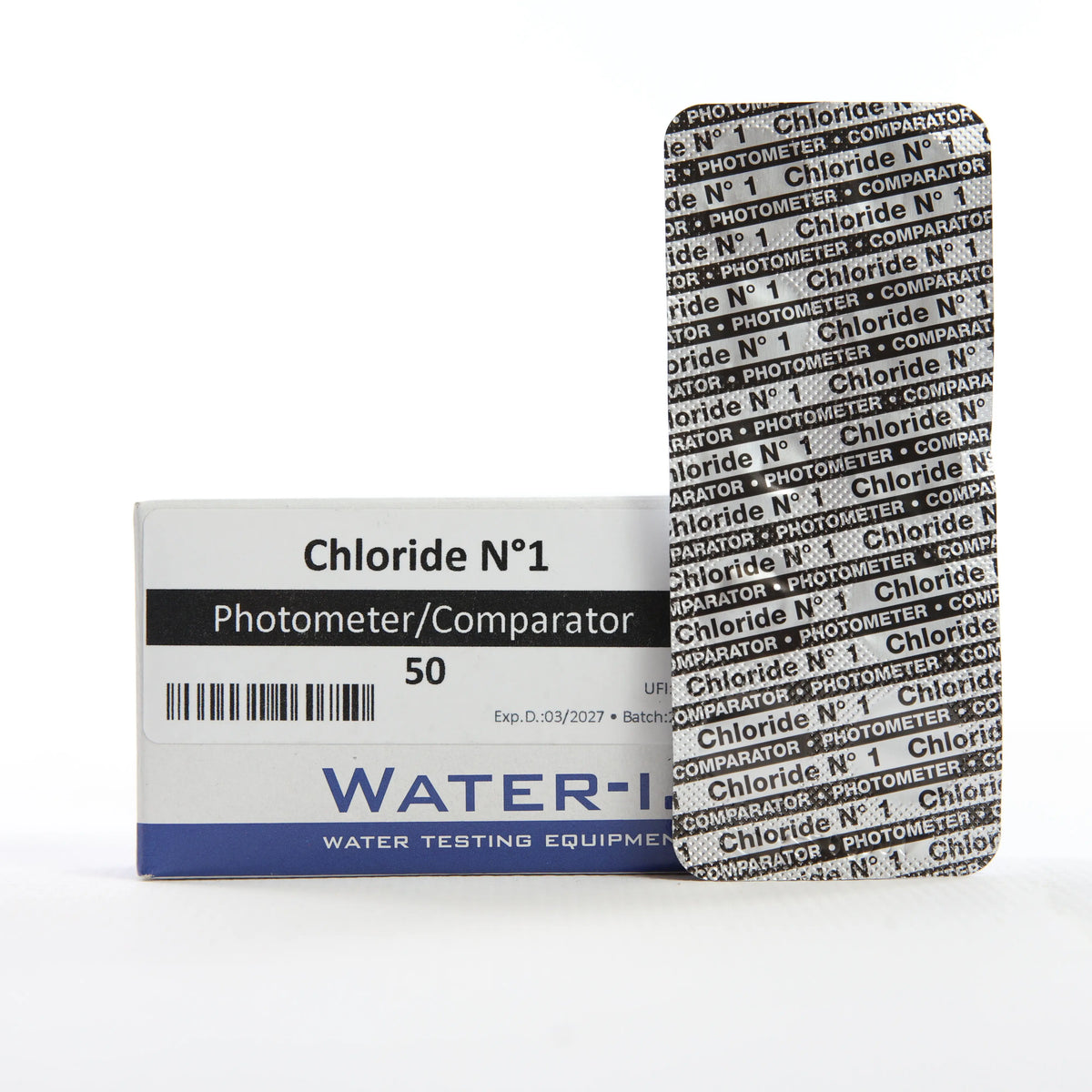 Chloride №1 — 50 таб — коробку показано спереду разом із блістером таблеток