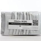 Chlorine HR (KI) — 50 саше — прозору упаковку із саше показано спереду, етикетку добре видно