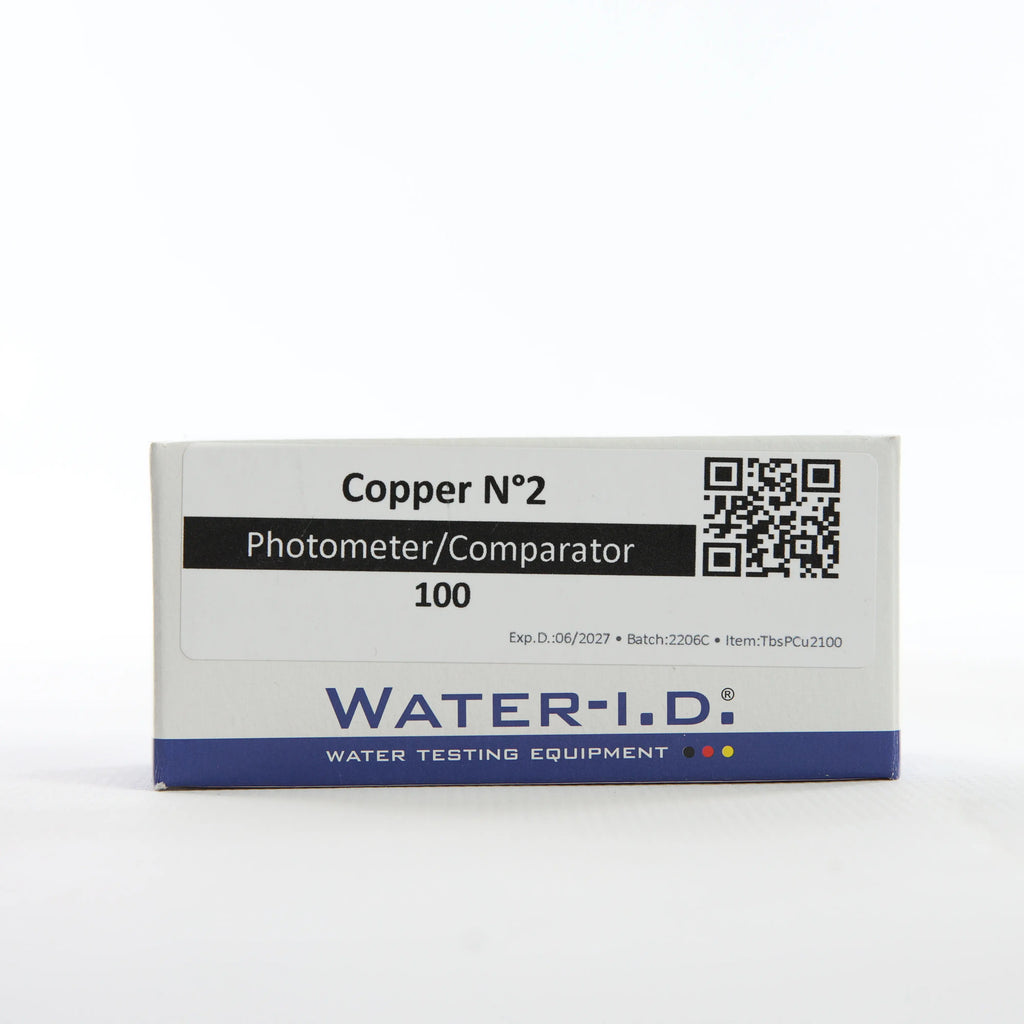 Copper 2 — 100 таб — упаковку реагенту показано спереду, етикетку добре видно