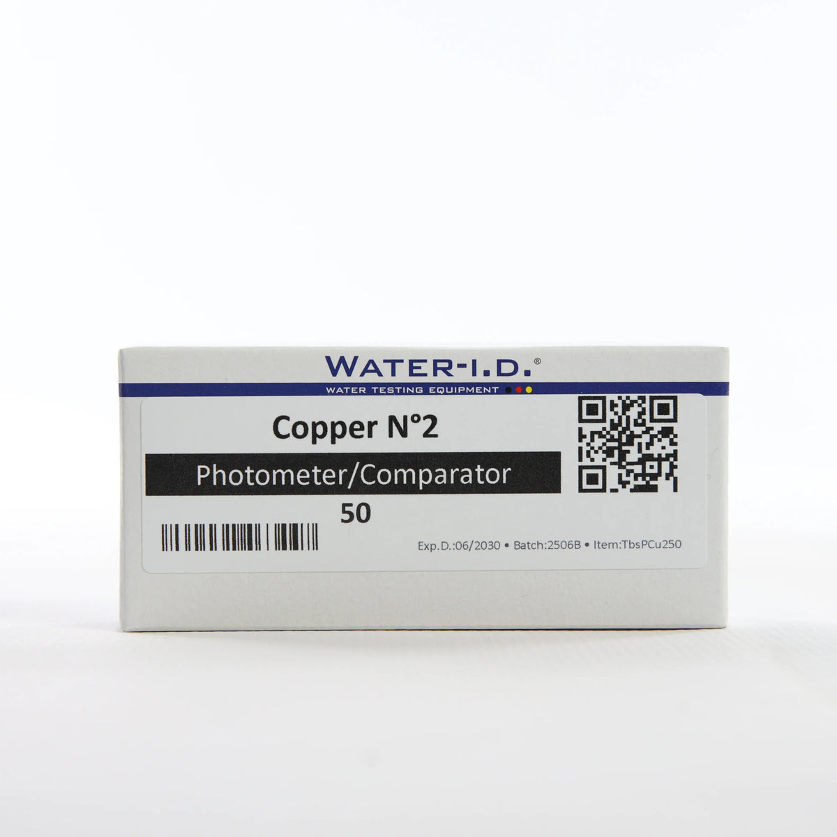 Copper 2 — 50 таб — упаковку реагенту показано спереду, етикетку добре видно