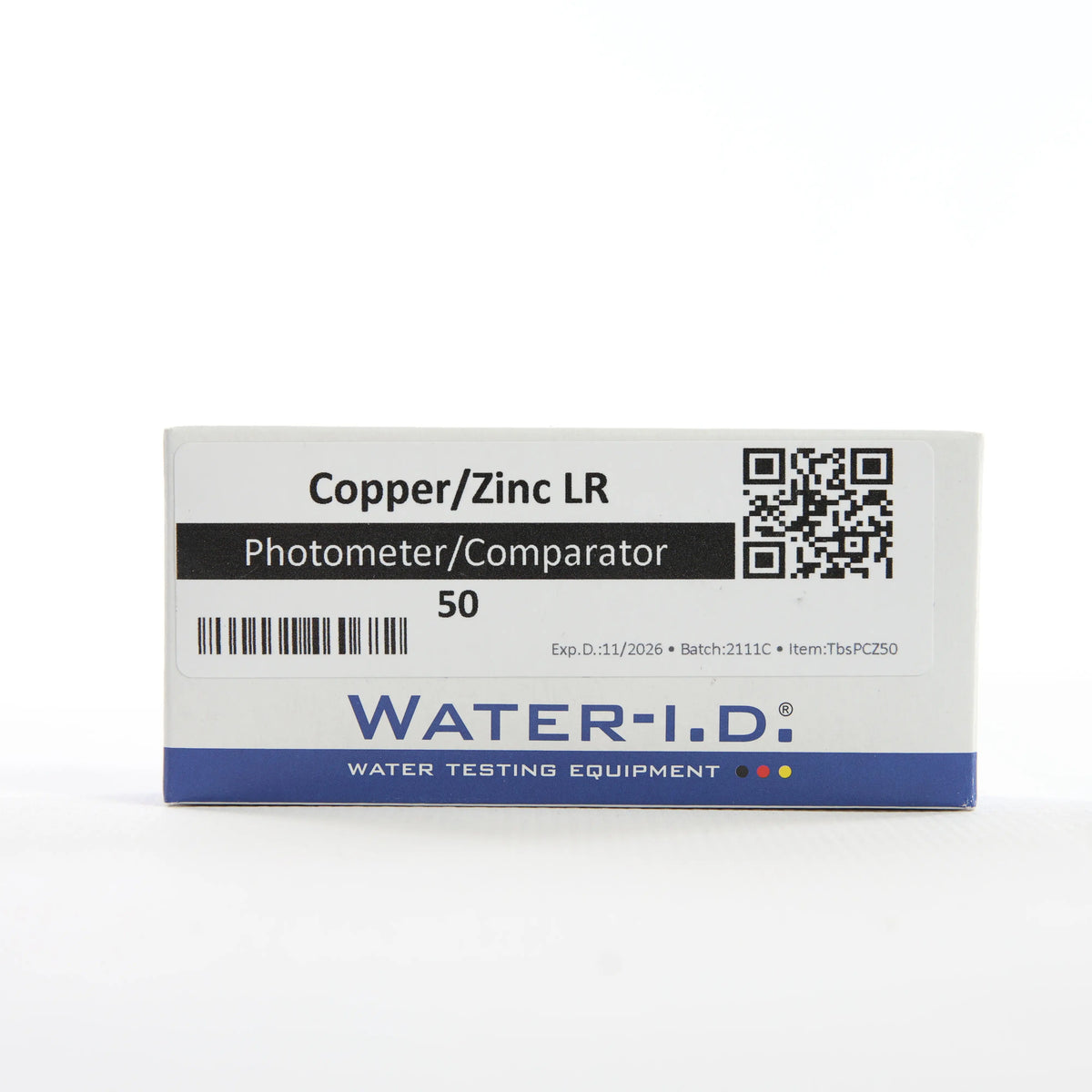 Copper_Zink LR — упаковку реагенту показано спереду, етикетку добре видно