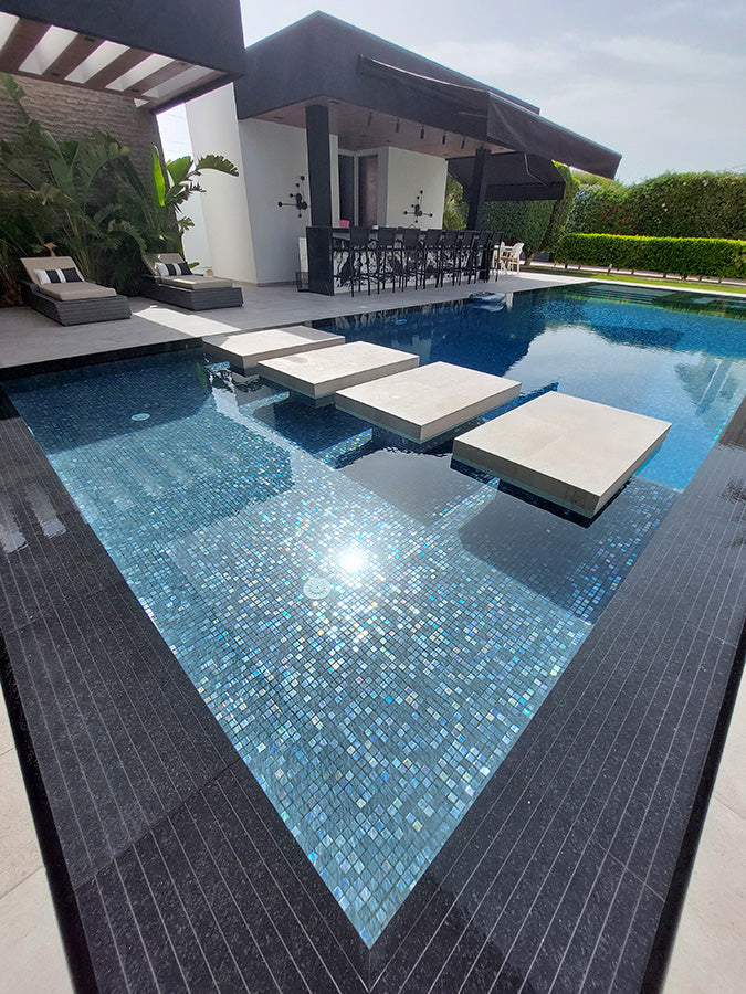 Скляна мозаїка MIX IRIS MURRAY для басейну — 2.5х2.5 см/5х5 см, Сірий
