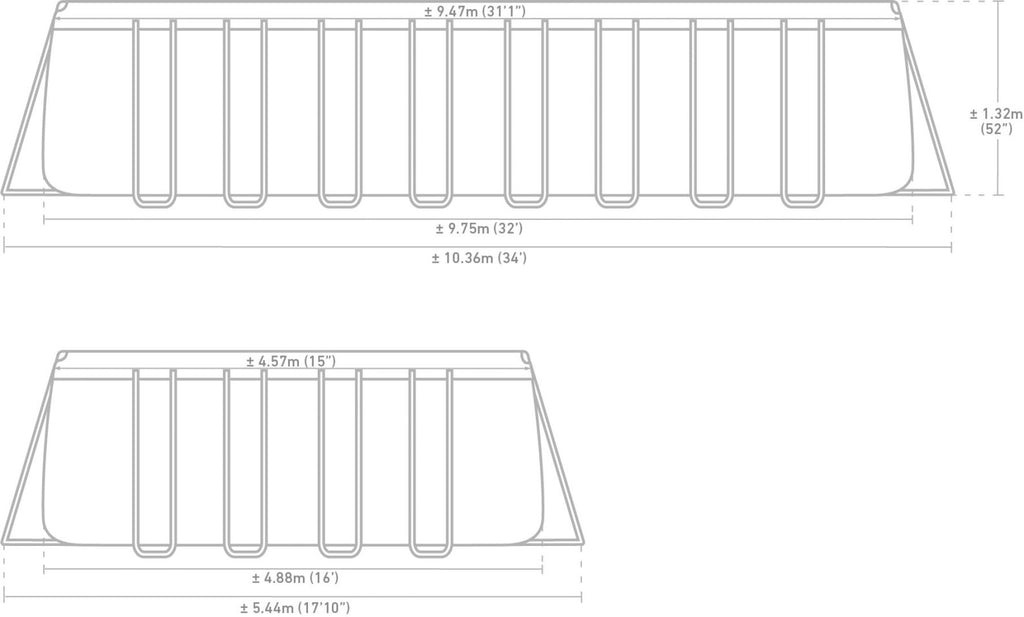 Каркасний басейн Intex Ultra XTR Rectangular Frame 9,75 м × 4,88 м × 1,32 м