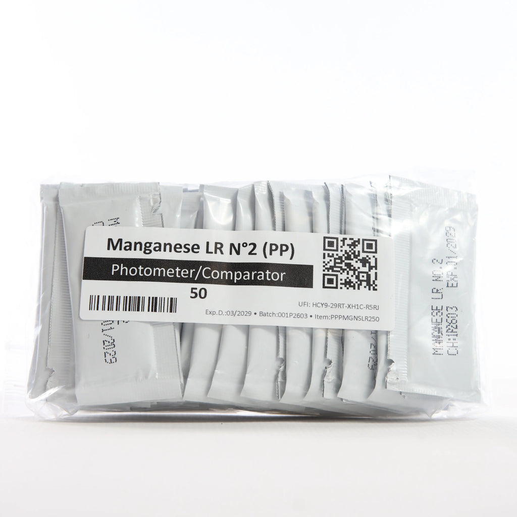 Manganese LR 2 — 50 саше — прозору упаковку із саше показано спереду, етикетку добре видно