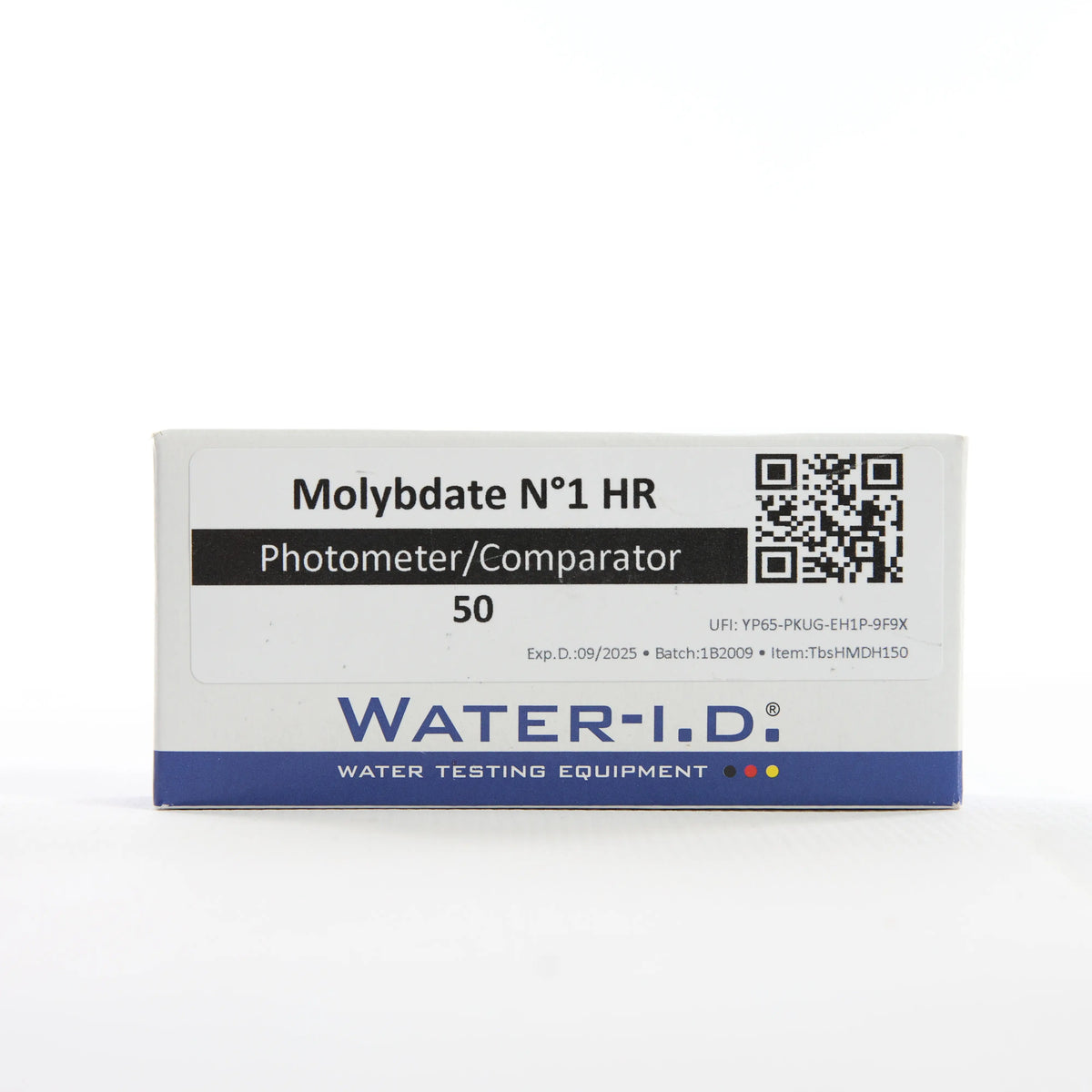 Molybdate HR 1 — 50 таб — упаковку реагенту показано спереду, етикетку добре видно