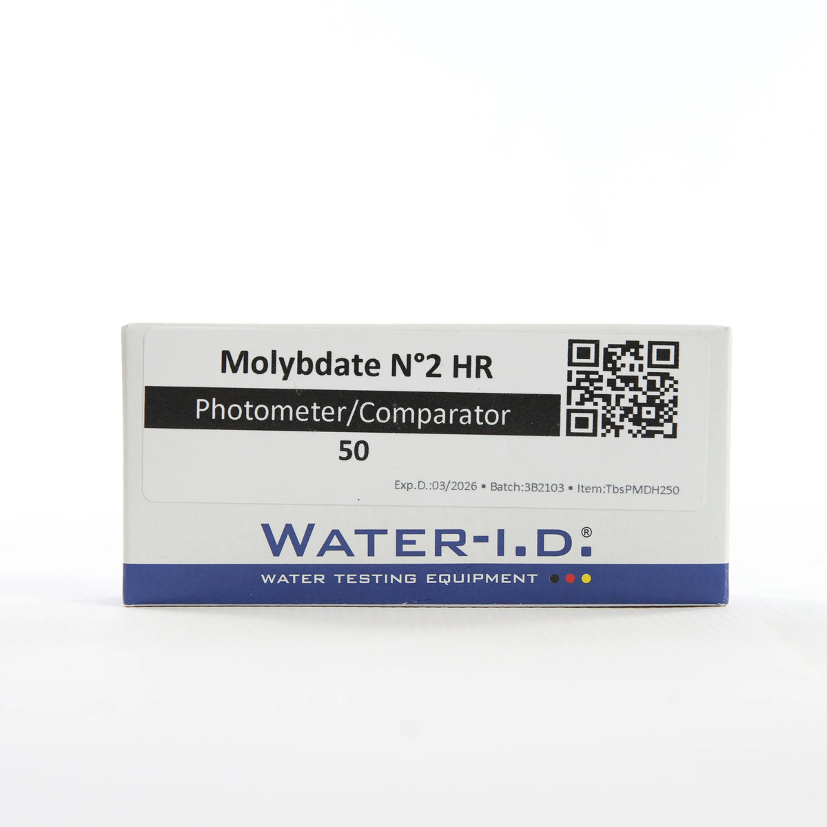 Molybdate HR 2 — 50 таб — упаковку реагенту показано спереду, етикетку добре видно