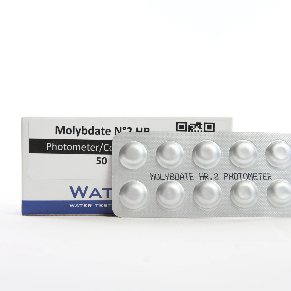 Molybdate HR 2 — 50 таб — упаковку показано разом із блістером таблеток у фронтальному ракурсі