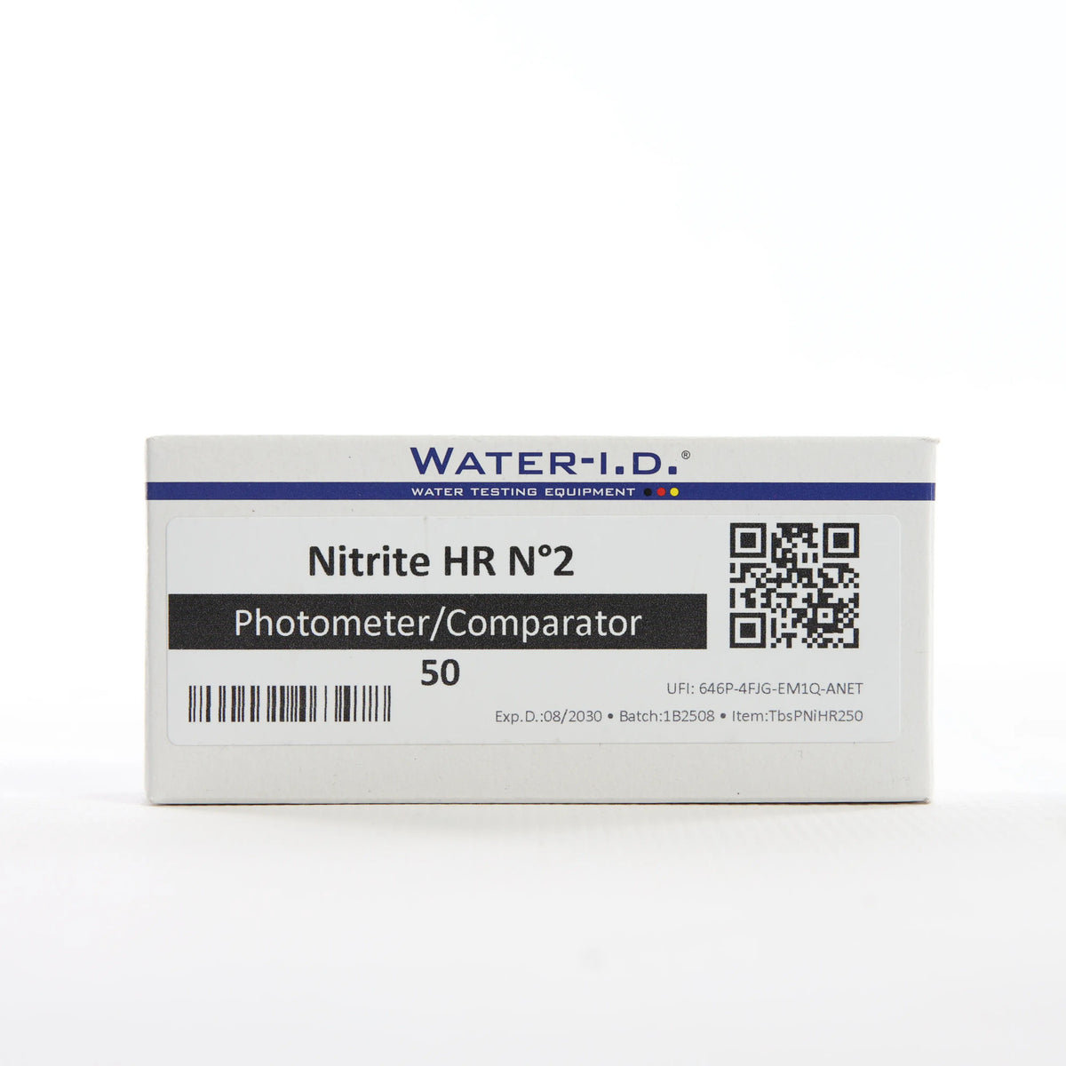 Nitrite HR 2 — 50 таб — велику упаковку реагенту показано спереду на білому фоні