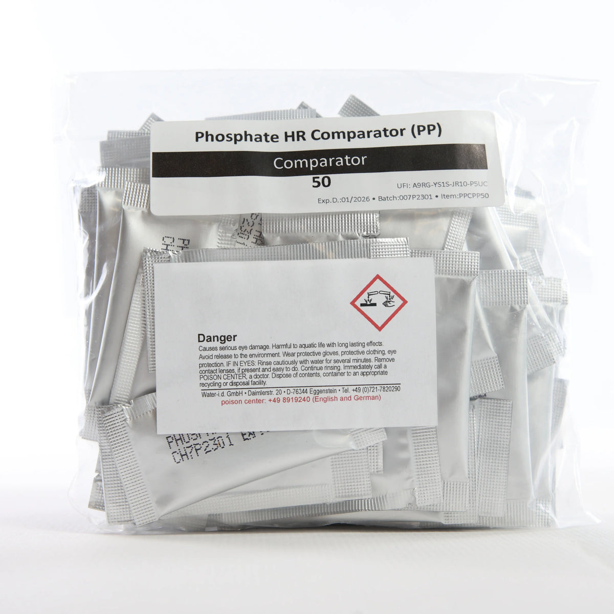 Phosphate HR №1 — 50 саше — прозору упаковку із саше показано спереду, етикетку добре видно