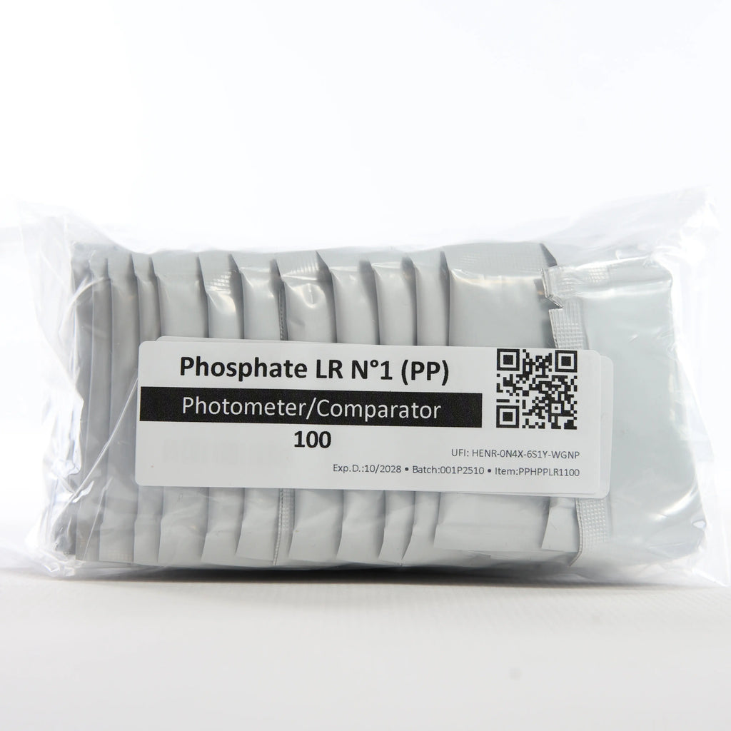 Phosphate LR 1 — 100 саше — прозору упаковку із саше показано спереду, етикетку добре видно