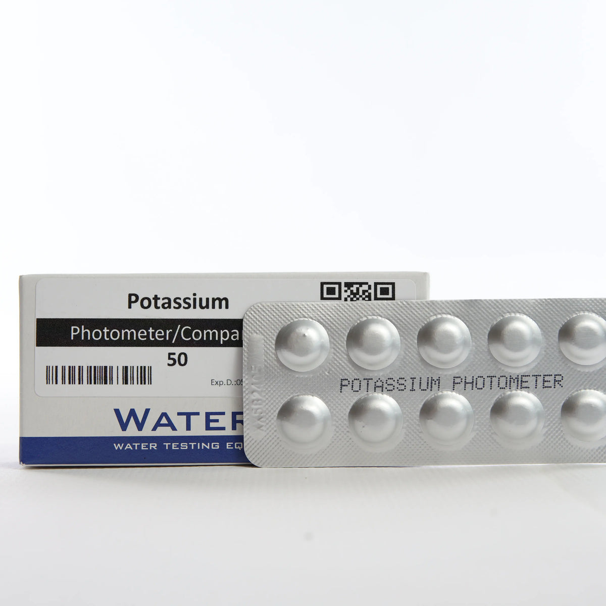 Potassium — 50 таб — упаковку показано разом із блістером таблеток у фронтальному ракурсі