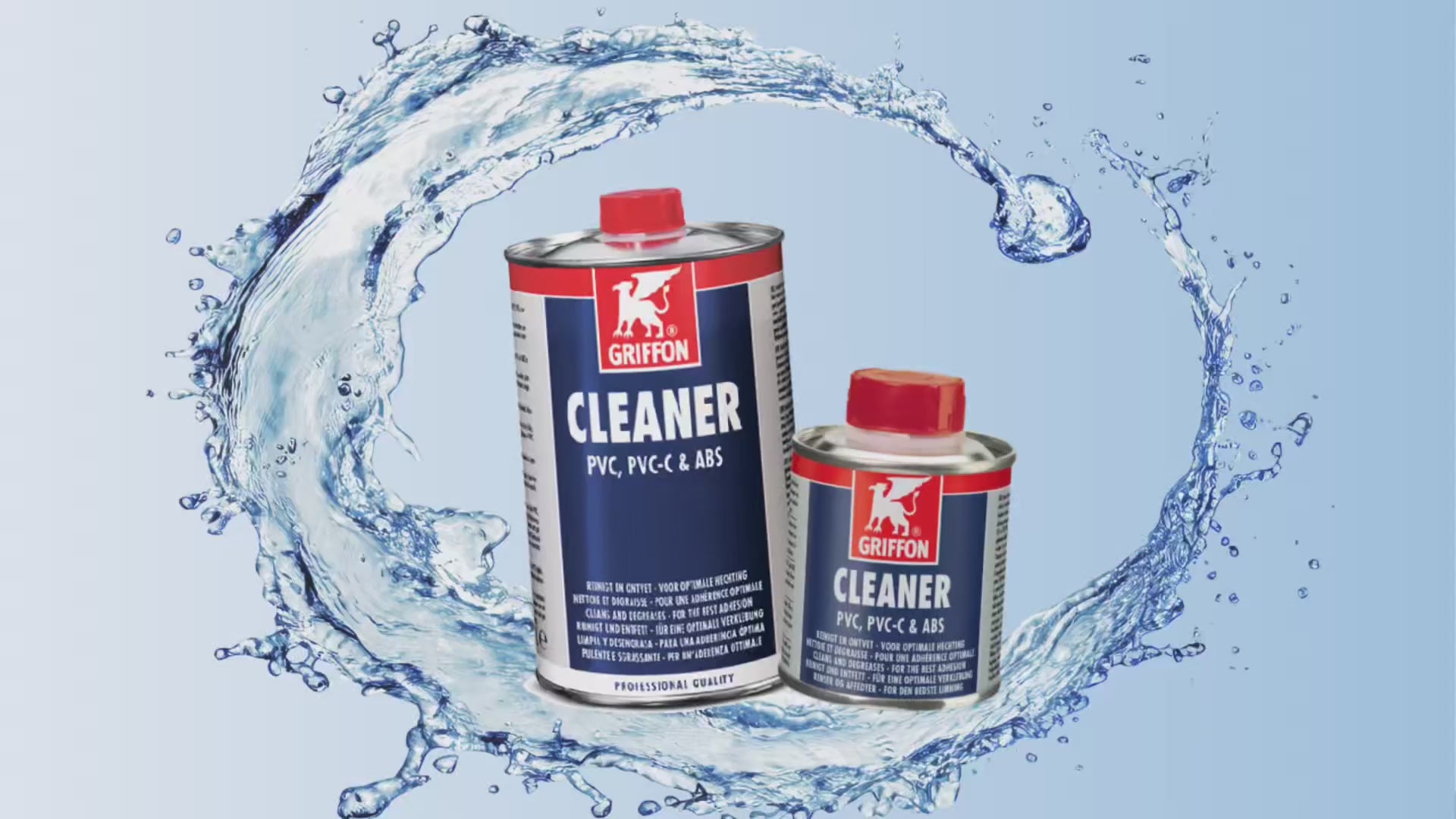 Очисник GRIFFON CLEANER для підготовки ПВХ, ПВХ-C та ABS труб і фітингів перед склеюванням — демонстрація засобу та його застосування.