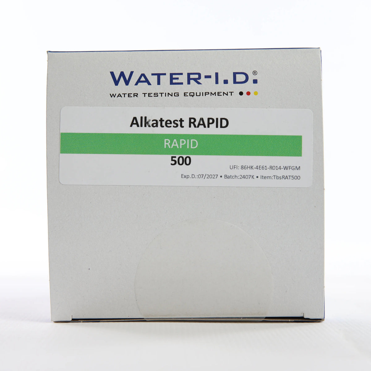 rapid ALKATEST — 500 таб — упаковку реагенту показано спереду, етикетку добре видно