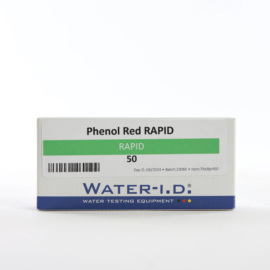 Rapid Phenol Red 50 — упаковку реагенту показано спереду, етикетку добре видно