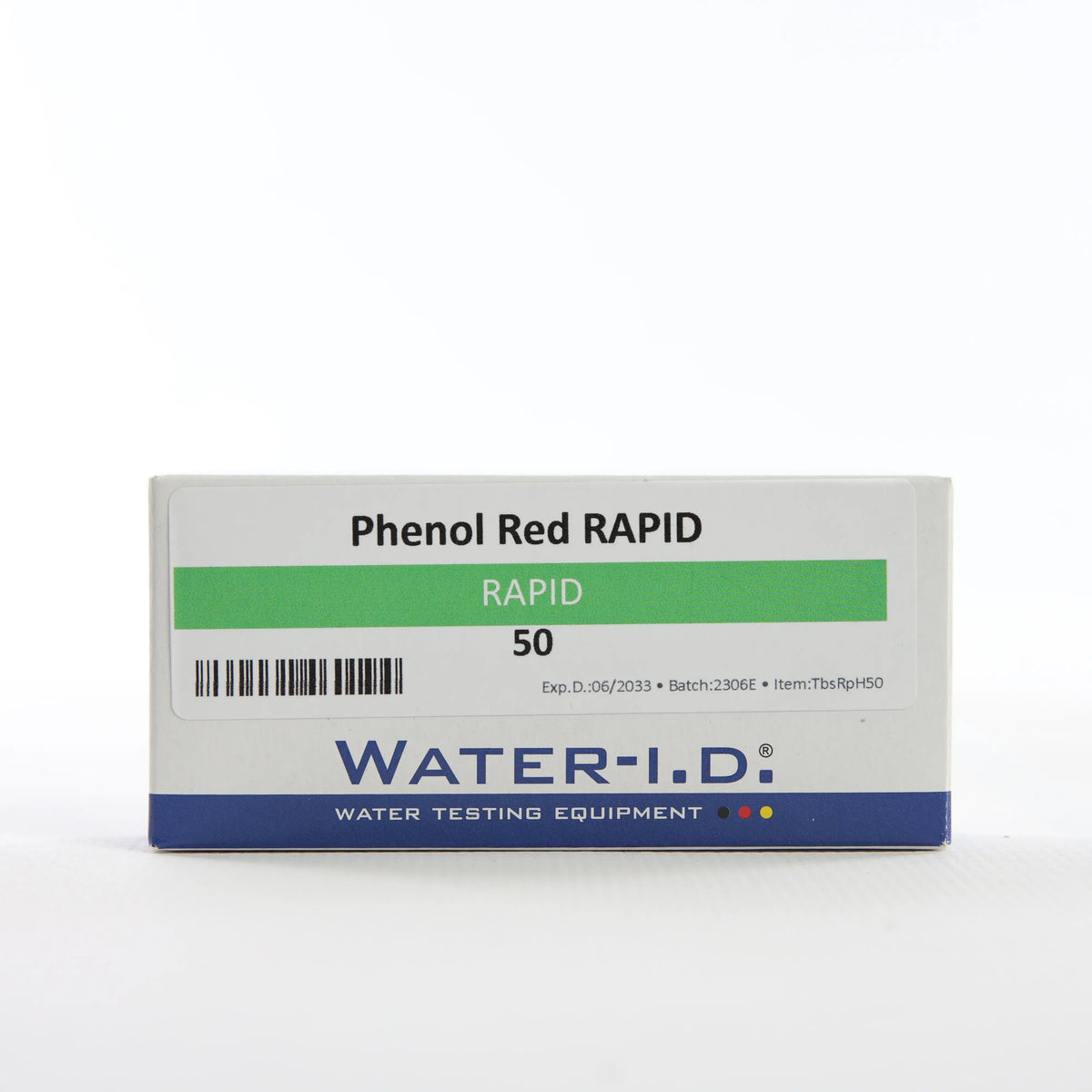 Rapid Phenol Red 50 — упаковку реагенту показано спереду, етикетку добре видно