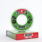 Стрічка ущільнювальна, армована просочена Kolmat Fibre Seal — рулон стоїть на коробці, вигляд спереду з круглою етикеткою