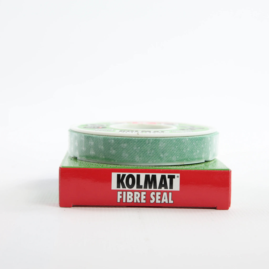 Стрічка ущільнювальна, армована просочена Kolmat Fibre Seal — рулон лежить на коробці, низький фронтальний ракурс комплекту