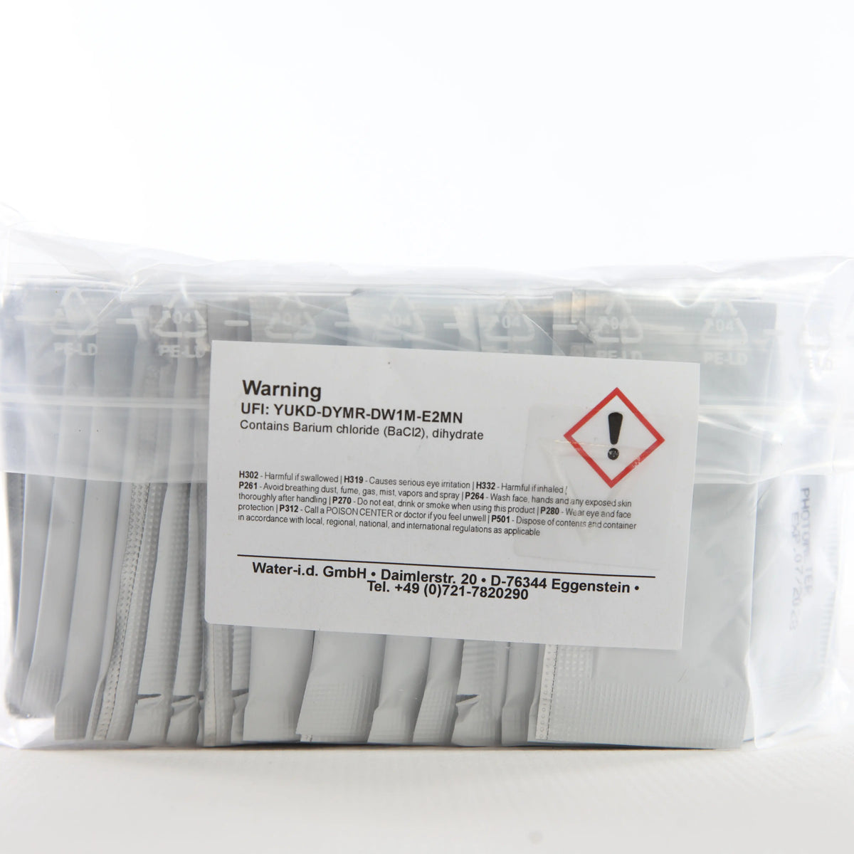 Sulfate — 50 саше — прозору упаковку із саше показано зі зворотного боку