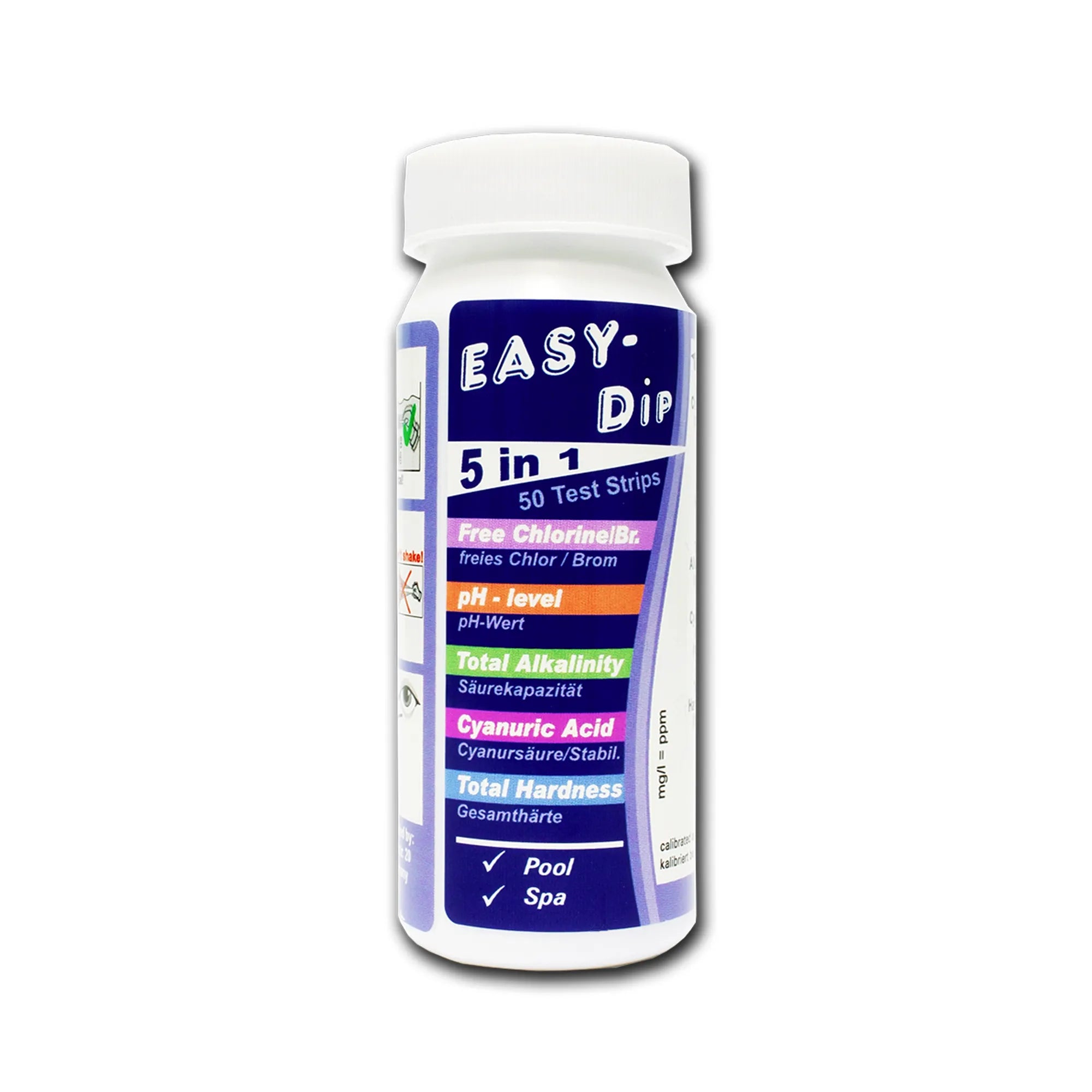 Тестові смужки для басейну Water-I.D. Easy-Dip TSL700 pH/Cl/Br/Alk/Tot Hard/CYA